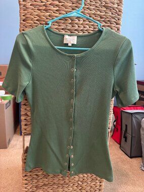 Sezane, Nicolas T-Shirt, Summer Green, Size Medium